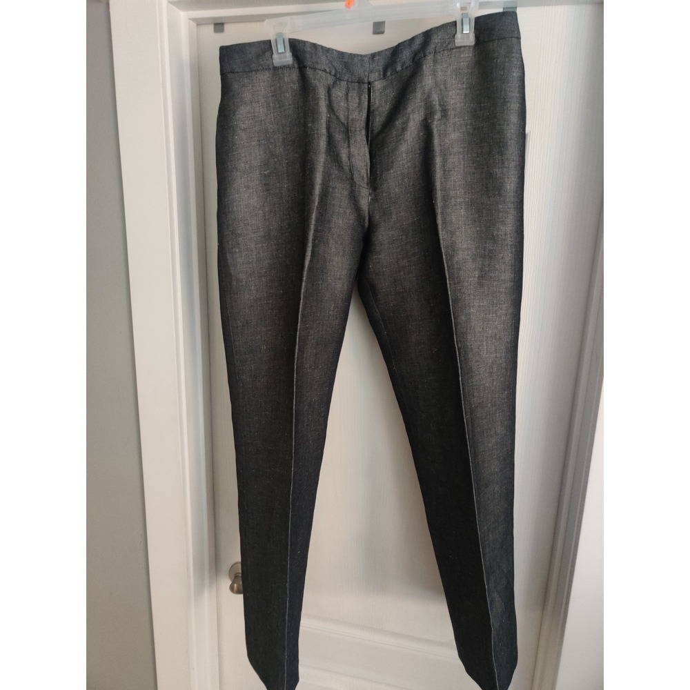 Kasper Petite 2 Piece Pant Suit Grey Linen Cotton Blend Blazer Trousers 14P - Picture 5 of 9